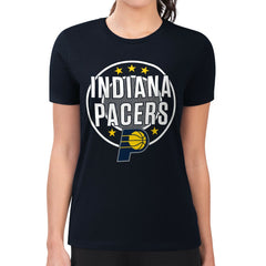 Indiana Pacers G-III 4Her by Carl Banks Women's Super-Slim Lightweight Pinstripe Circle Graphic T-Shirt