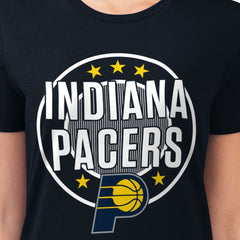 Indiana Pacers G-III 4Her by Carl Banks Women's Super-Slim Lightweight Pinstripe Circle Graphic T-Shirt