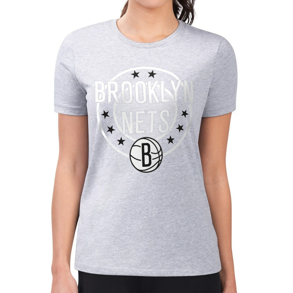 Brooklyn Nets G-III 4Her by Carl Banks Women's Super-Slim Lightweight Pinstripe Circle Graphic T-Shirt