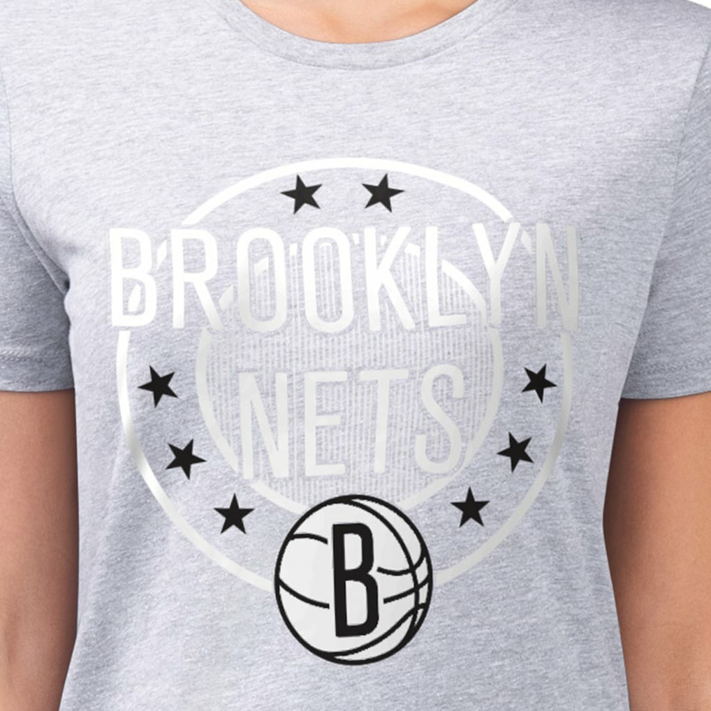 Brooklyn Nets G-III 4Her by Carl Banks Women's Super-Slim Lightweight Pinstripe Circle Graphic T-Shirt