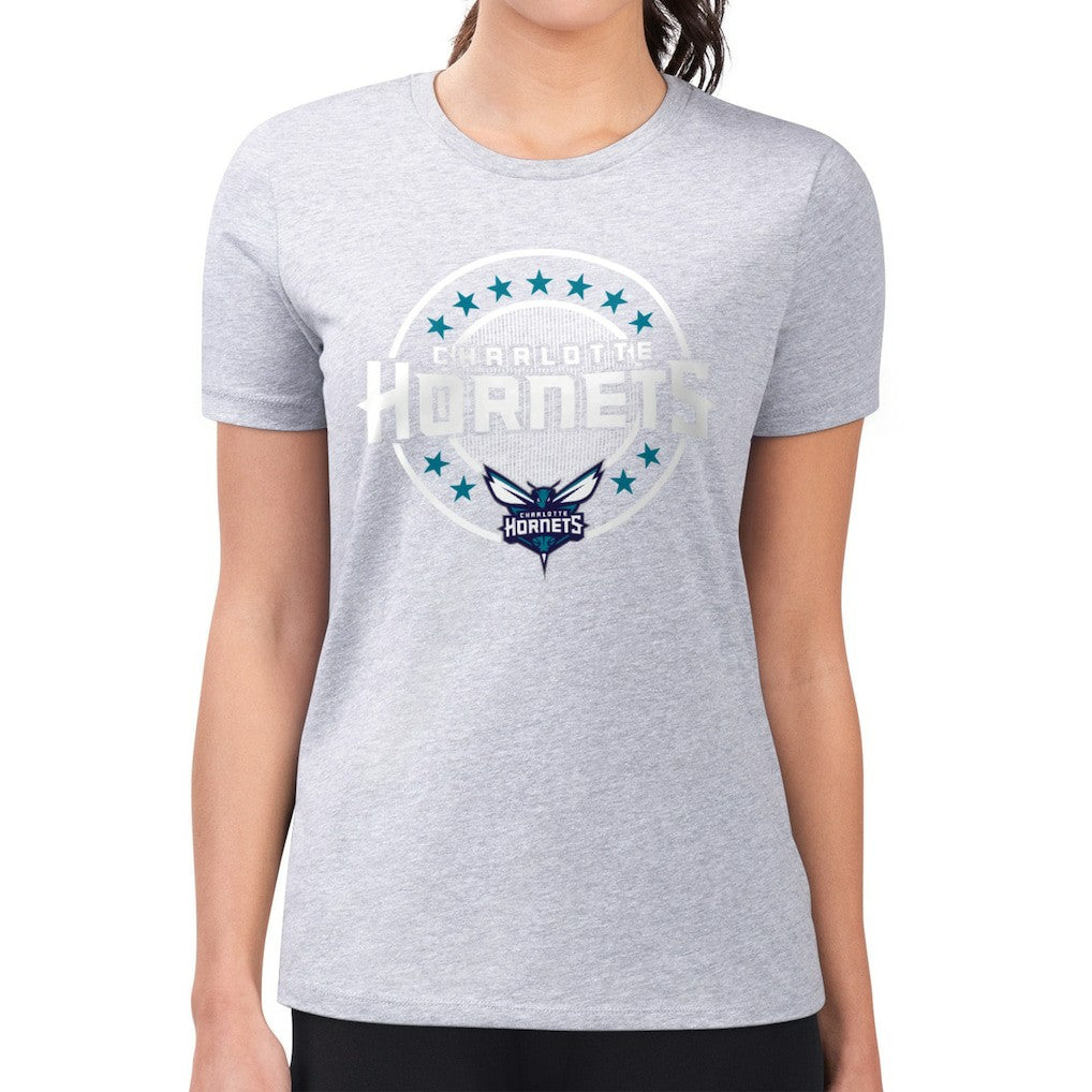 Charlotte Hornets G-III 4Her by Carl Banks Women's Super-Slim Lightweight Pinstripe Circle Graphic T-Shirt