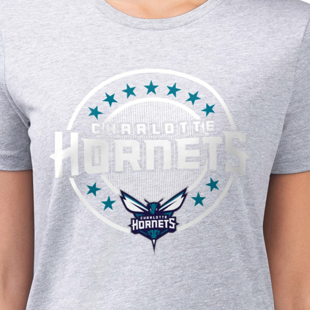 Charlotte Hornets G-III 4Her by Carl Banks Women's Super-Slim Lightweight Pinstripe Circle Graphic T-Shirt