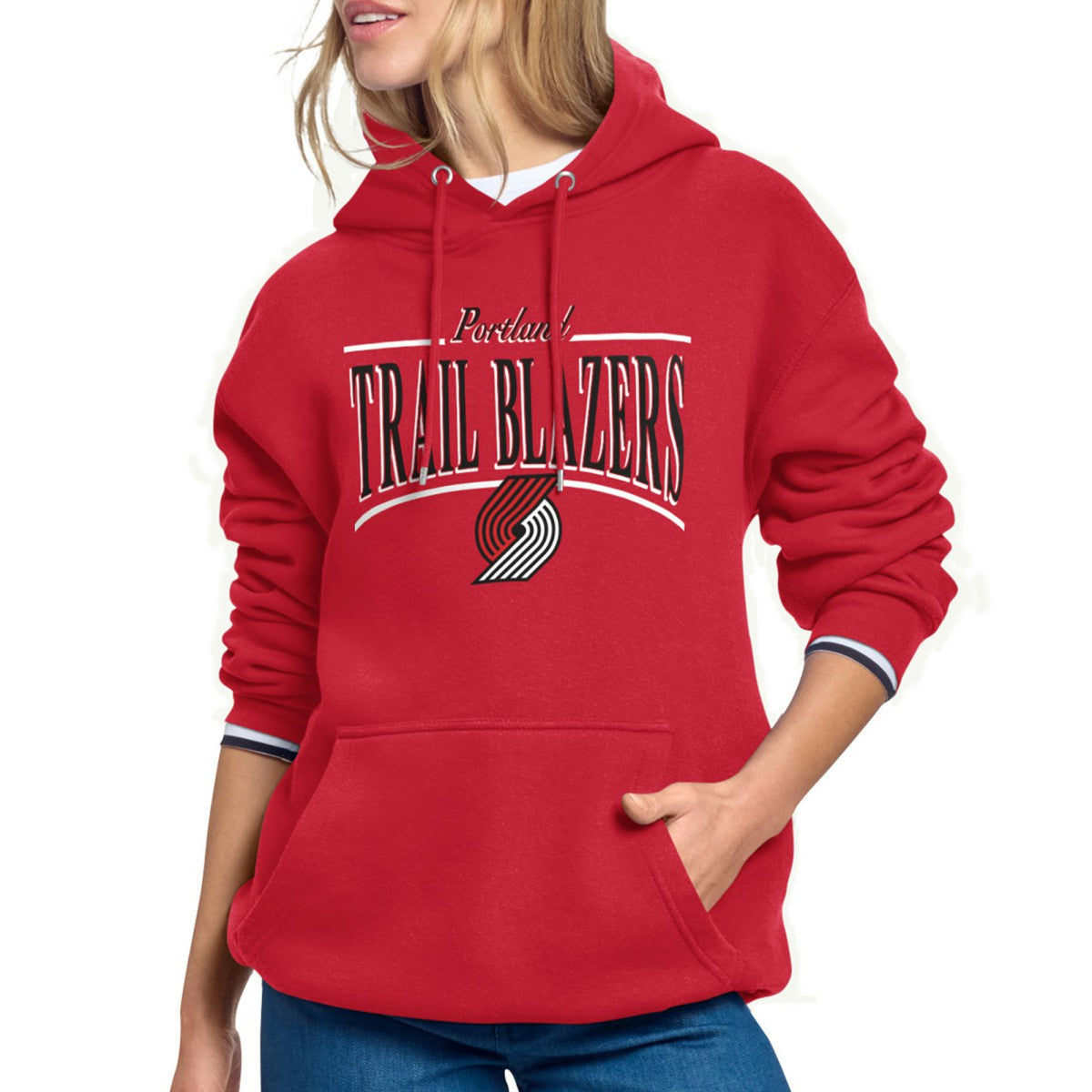 Portland Trail Blazers Starter Women's Arch Stripe Fleece Hoodie