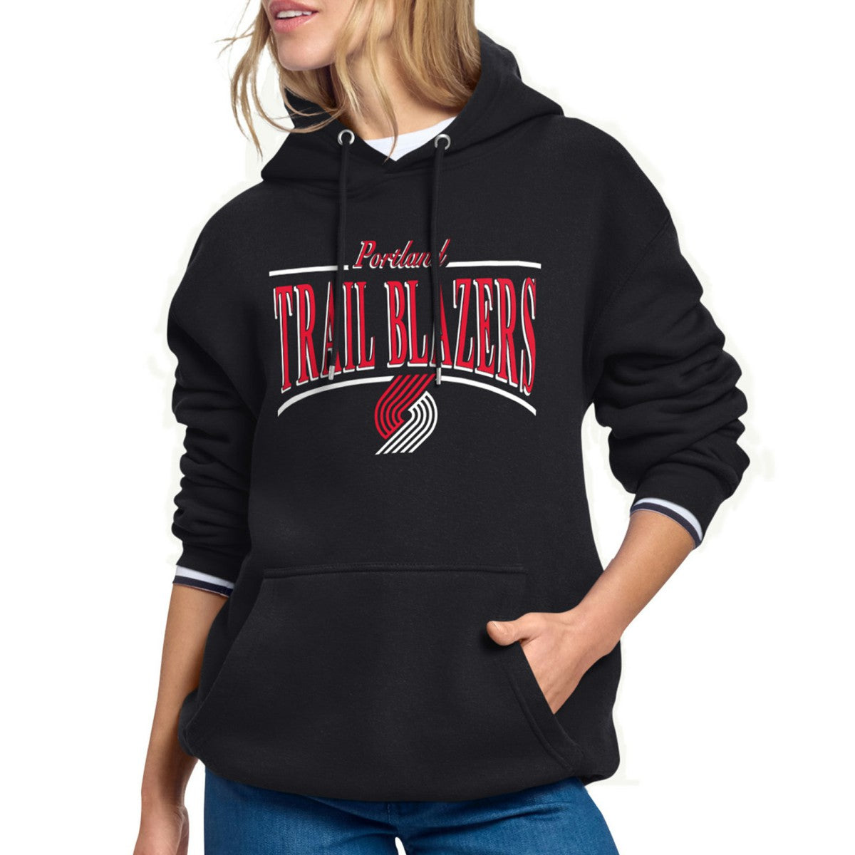 Portland Trail Blazers Starter Women's Arch Stripe Fleece Hoodie