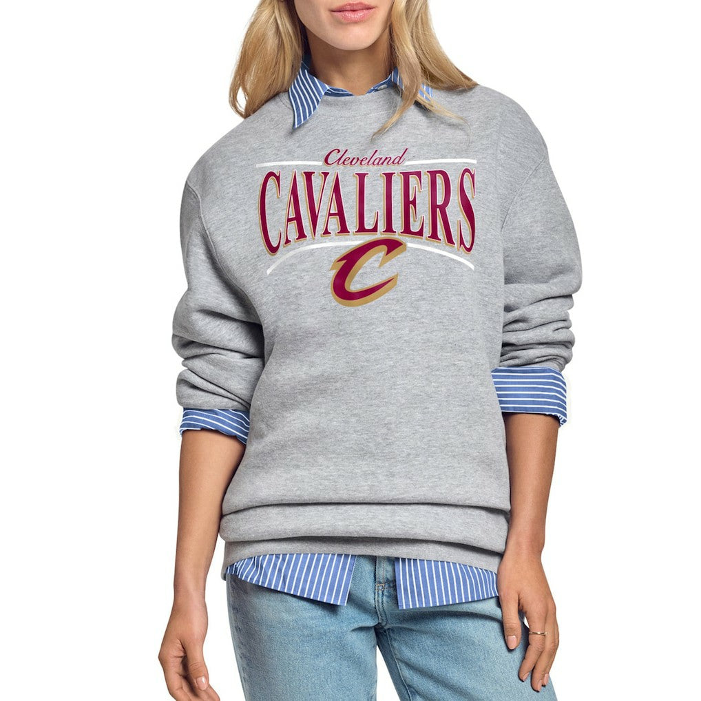 Cleveland Cavaliers Starter Women's Arch Stripe Fleece Crewneck Sweatshirt sale