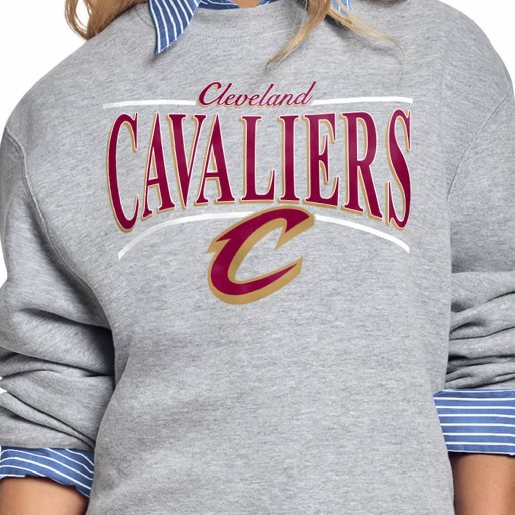 Cleveland Cavaliers Starter Women's Arch Stripe Fleece Crewneck Sweatshirt sale