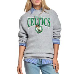 Boston Celtics Starter Women's Arch Stripe Fleece Crewneck Sweatshirt
