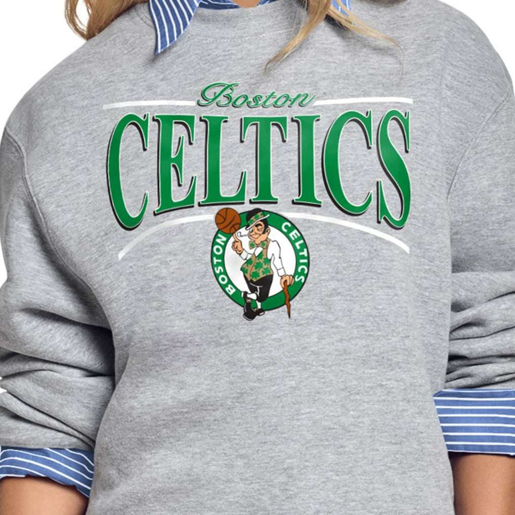 Boston Celtics Starter Women's Arch Stripe Fleece Crewneck Sweatshirt