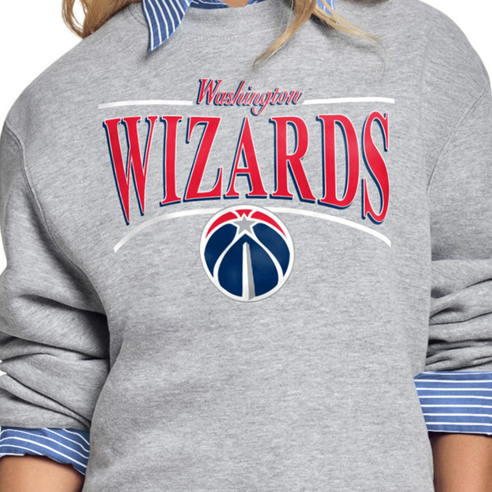 Washington Wizards Starter Women's Arch Stripe Fleece Crewneck Sweatshirt