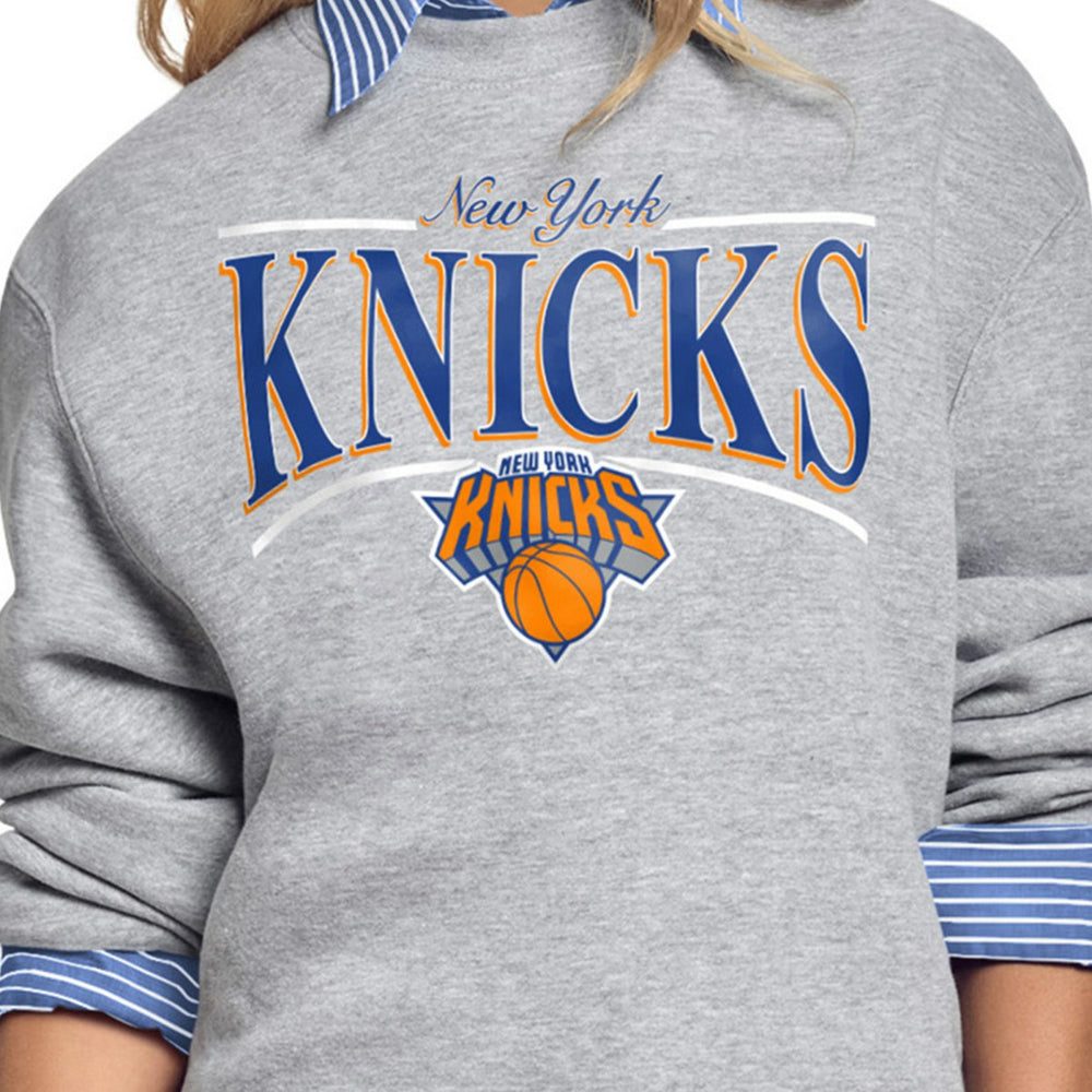 New York Knicks Starter Women's Arch Stripe Fleece Crewneck Sweatshirt