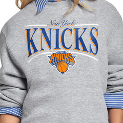 New York Knicks Starter Women's Arch Stripe Fleece Crewneck Sweatshirt