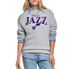 Utah Jazz Starter Women's Arch Stripe Fleece Crewneck Sweatshirt