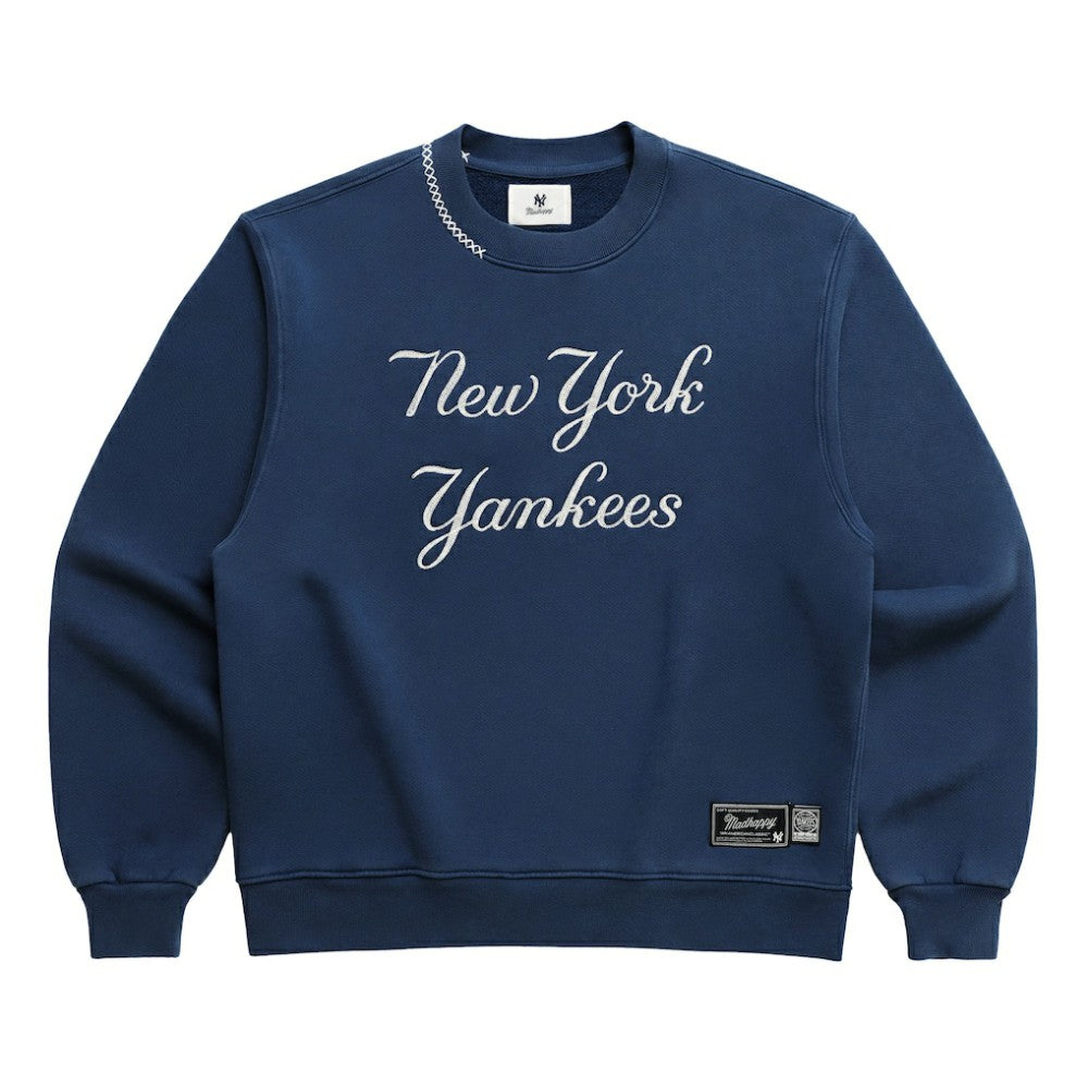 Blue New York Yankees Madhappy Unisex Script Fleece Sweatshirt