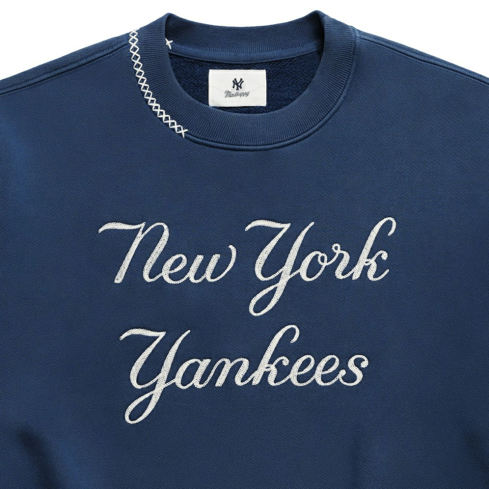 Blue New York Yankees Madhappy Unisex Script Fleece Sweatshirt