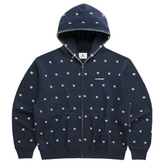 Navy New York Yankees Madhappy Unisex All Over Fleece Full-Zip Hoodie