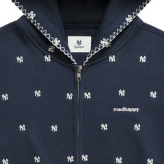 Navy New York Yankees Madhappy Unisex All Over Fleece Full-Zip Hoodie
