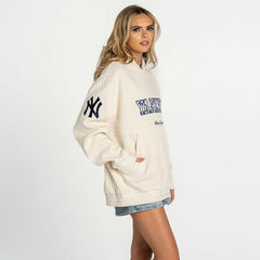 Cream New York Yankees The Wild Collective Women's Oversized Cord Hoodie