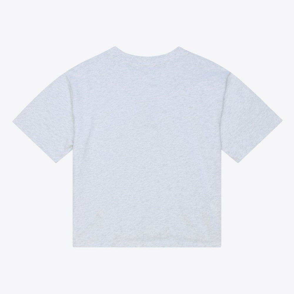 Heather Gray Chicago Cubs Mitchell & Ness Women's Script Cropped Boxy T-Shirt