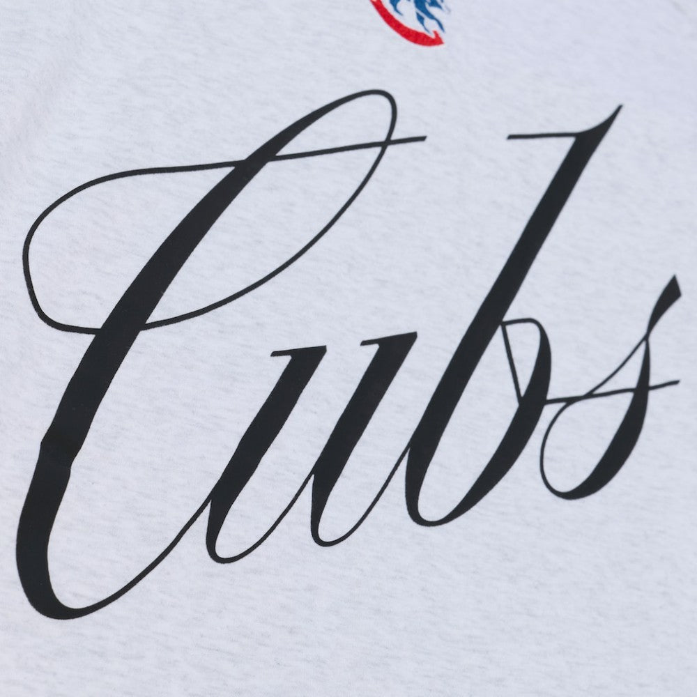 Heather Gray Chicago Cubs Mitchell & Ness Women's Script Cropped Boxy T-Shirt