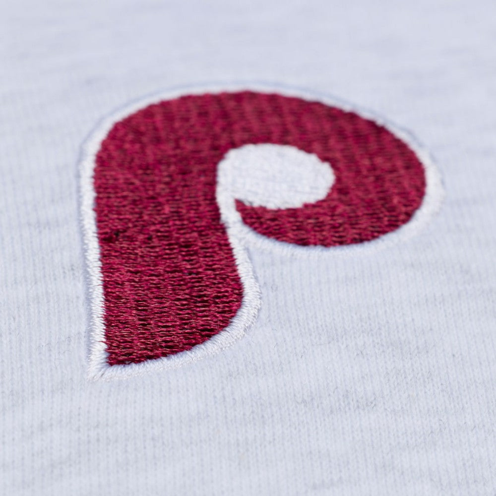 Heather Gray Philadelphia Phillies Mitchell & Ness Women's Script Cropped Boxy T-Shirt
