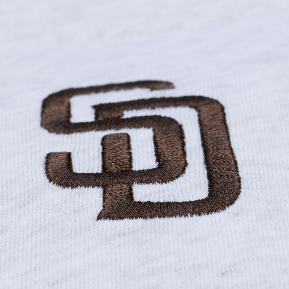 Heather Gray San Diego Padres Mitchell & Ness Women's Script Cropped Boxy T-Shirt