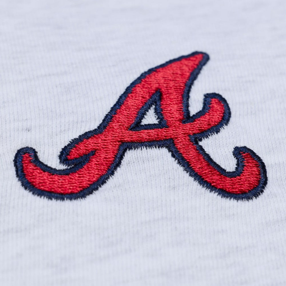 Heather Gray Atlanta Braves Mitchell & Ness Women's Script Cropped Boxy T-Shirt