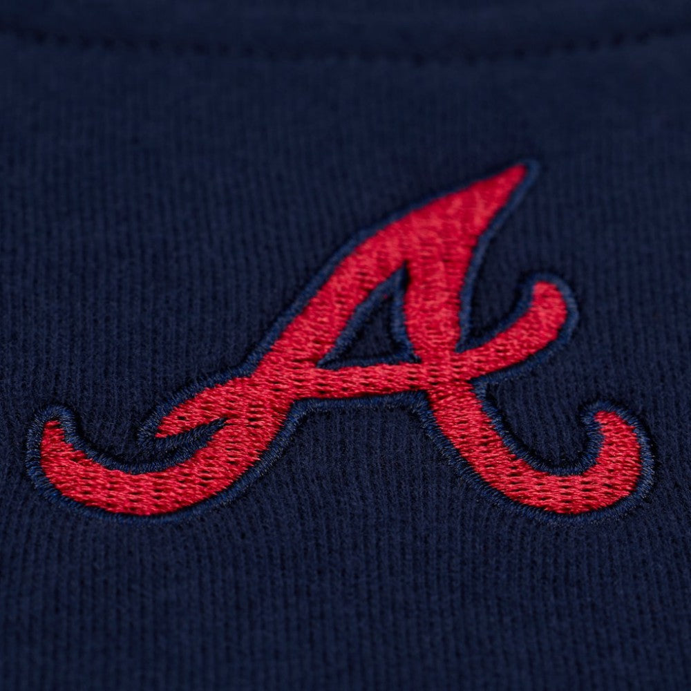 Navy Atlanta Braves Mitchell & Ness Women's Script Sweatshirt