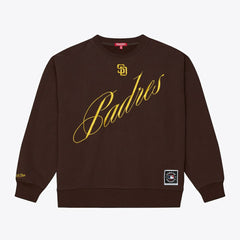 Brown San Diego Padres Mitchell & Ness Women's Script Sweatshirt