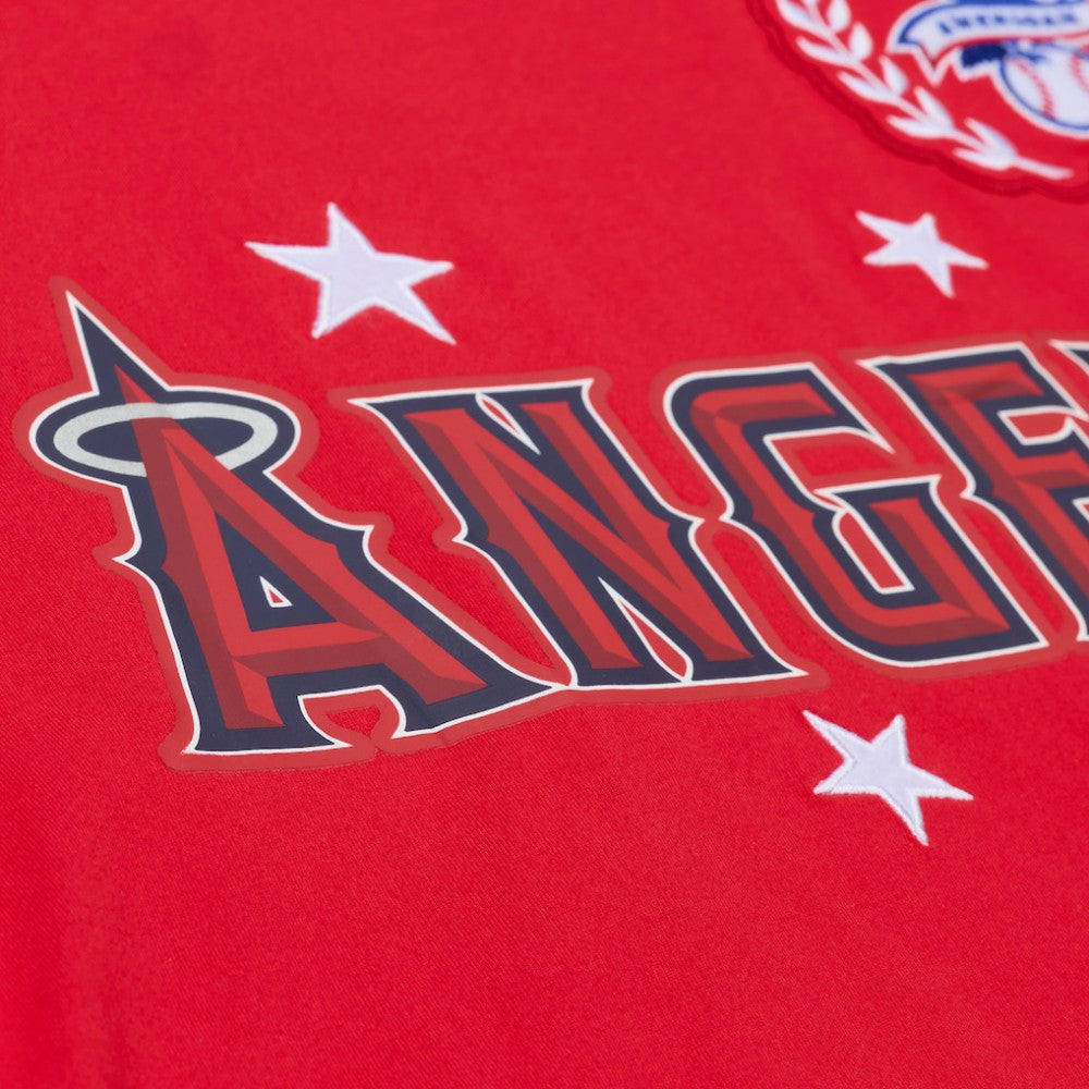 Red Los Angeles Angels Mitchell & Ness Women's Pep Rally Cropped Boxy T-Shirt