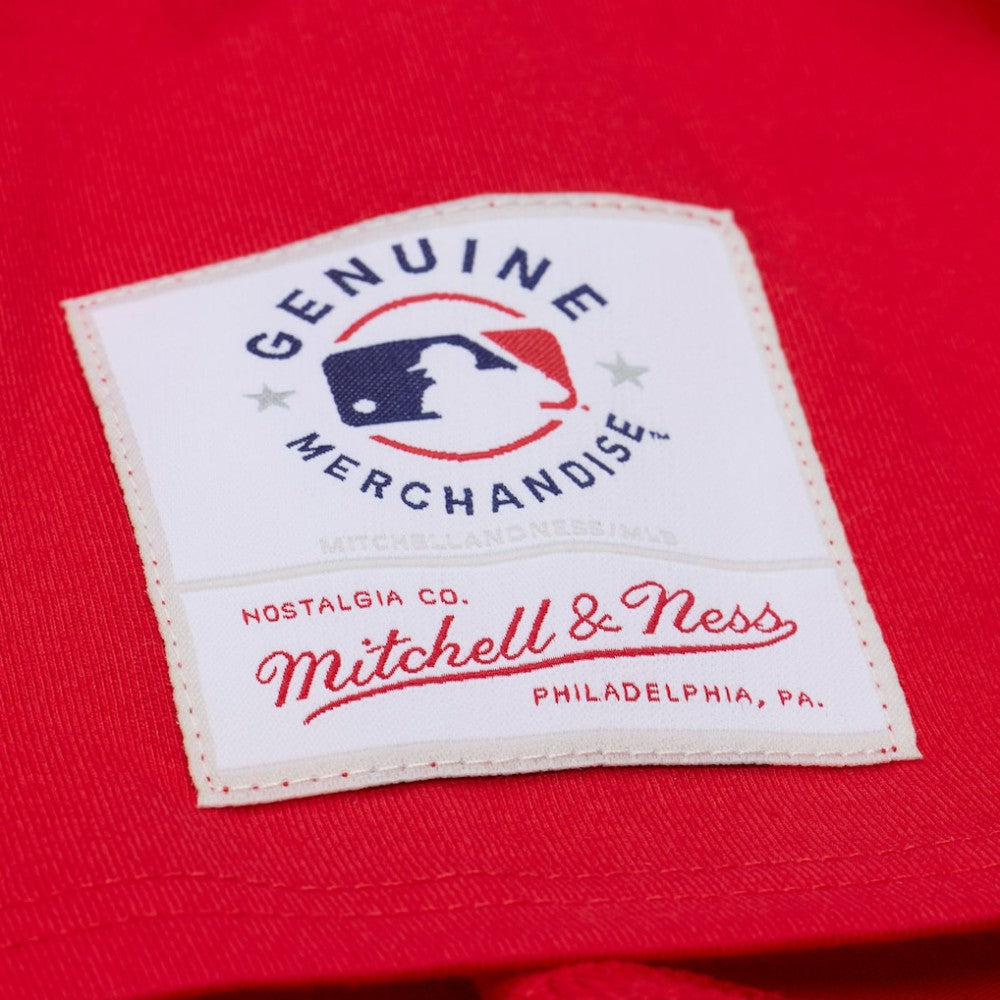 Red Los Angeles Angels Mitchell & Ness Women's Pep Rally Cropped Boxy T-Shirt