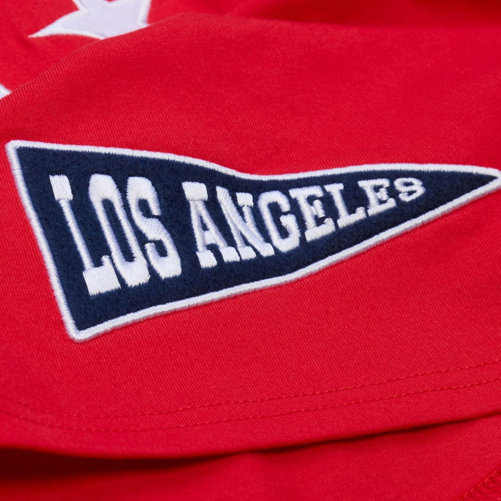 Red Los Angeles Angels Mitchell & Ness Women's Pep Rally Cropped Boxy T-Shirt