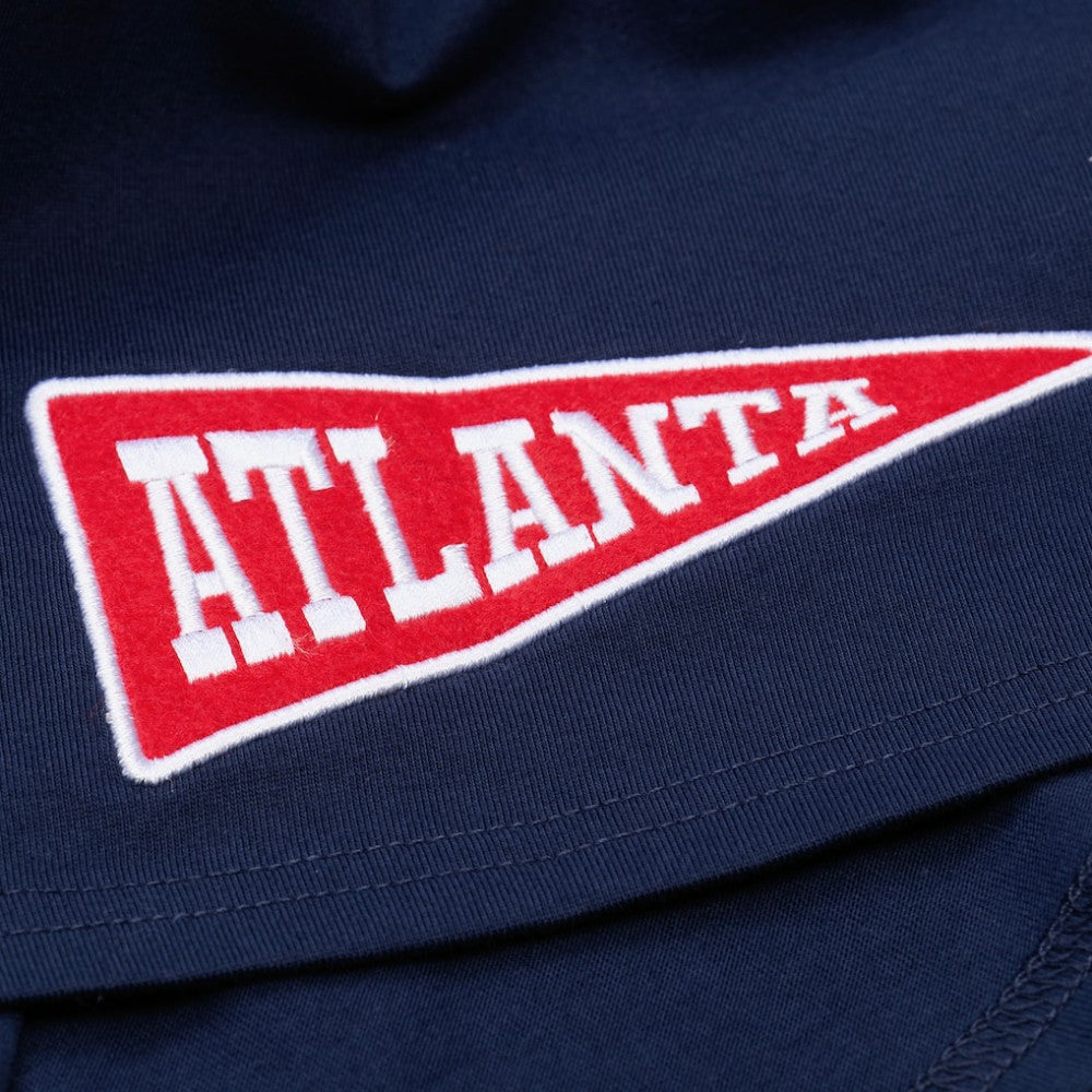 Navy Atlanta Braves Mitchell & Ness Women's Pep Rally Cropped Boxy T-Shirt