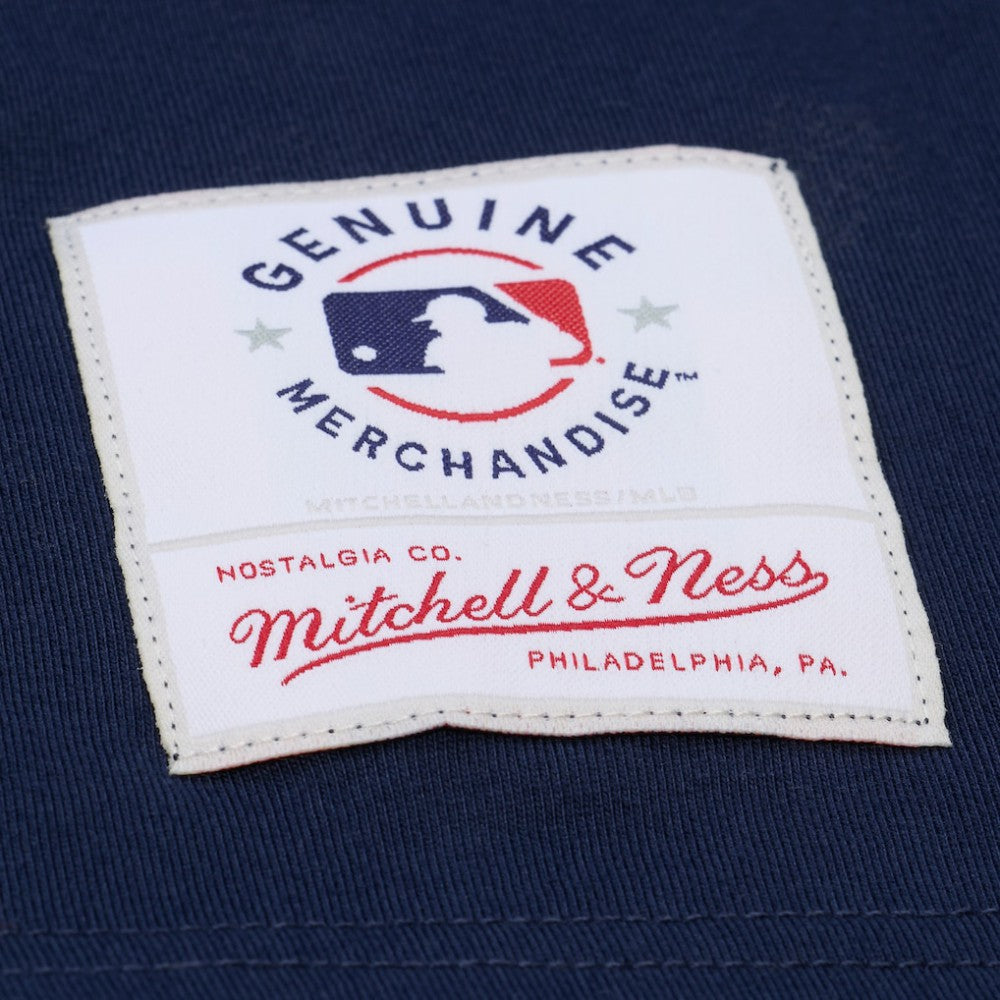 Navy Atlanta Braves Mitchell & Ness Women's Pep Rally Cropped Boxy T-Shirt
