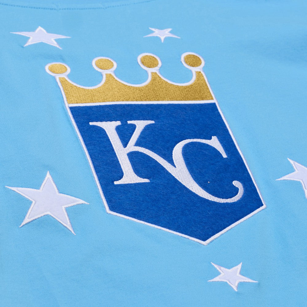 Light Blue Kansas City Royals Mitchell & Ness Women's Pep Rally Cropped Boxy T-Shirt