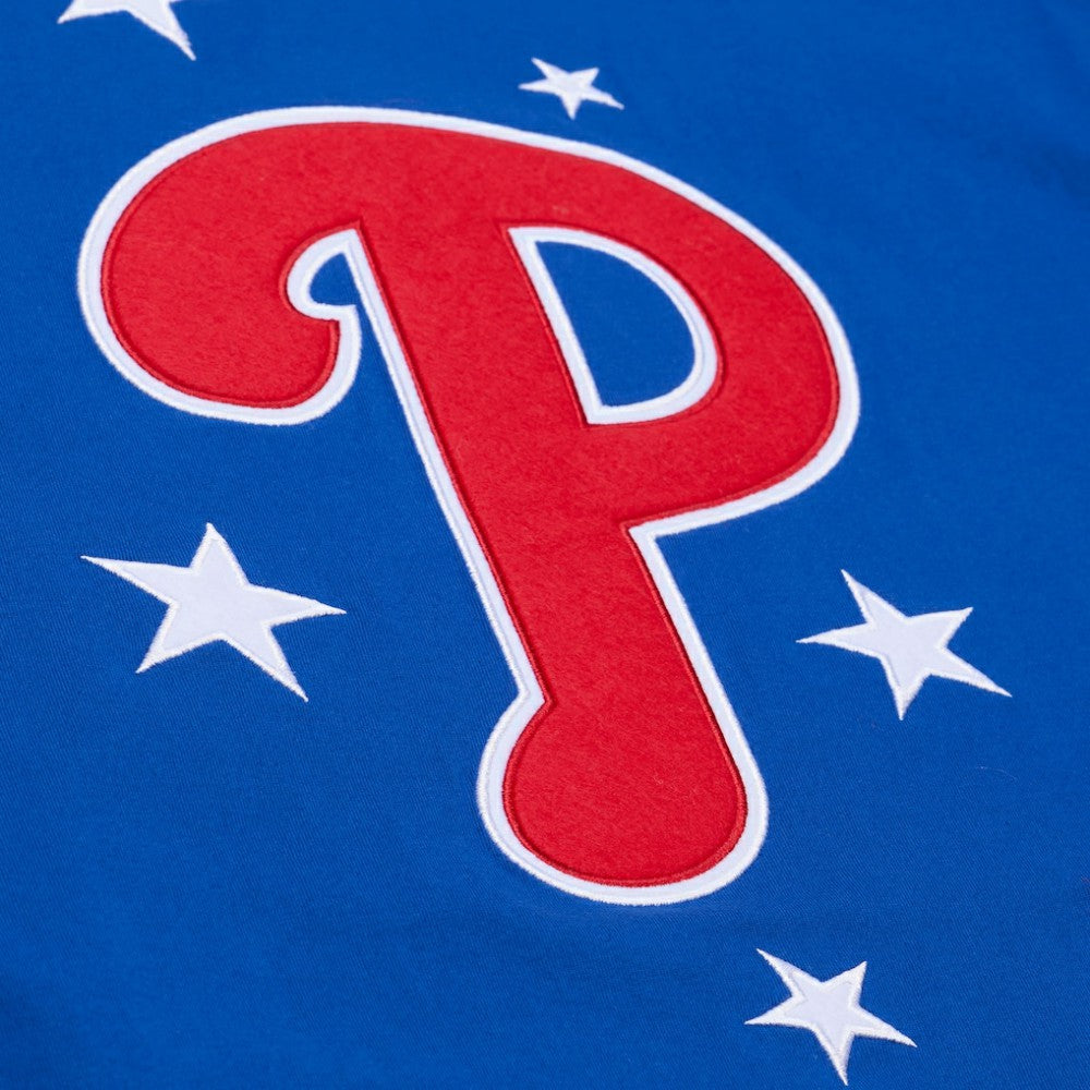 Royal Philadelphia Phillies Mitchell & Ness Women's Pep Rally Cropped Boxy T-Shirt