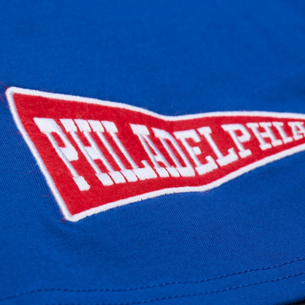 Royal Philadelphia Phillies Mitchell & Ness Women's Pep Rally Cropped Boxy T-Shirt