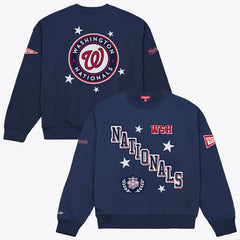 Navy Washington Nationals Mitchell & Ness Women's Pep Rally Sweatshirt