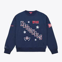 Navy Washington Nationals Mitchell & Ness Women's Pep Rally Sweatshirt