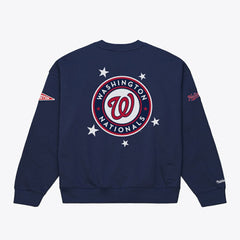 Navy Washington Nationals Mitchell & Ness Women's Pep Rally Sweatshirt