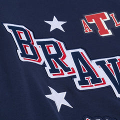 Navy Atlanta Braves Mitchell & Ness Women's Pep Rally Sweatshirt