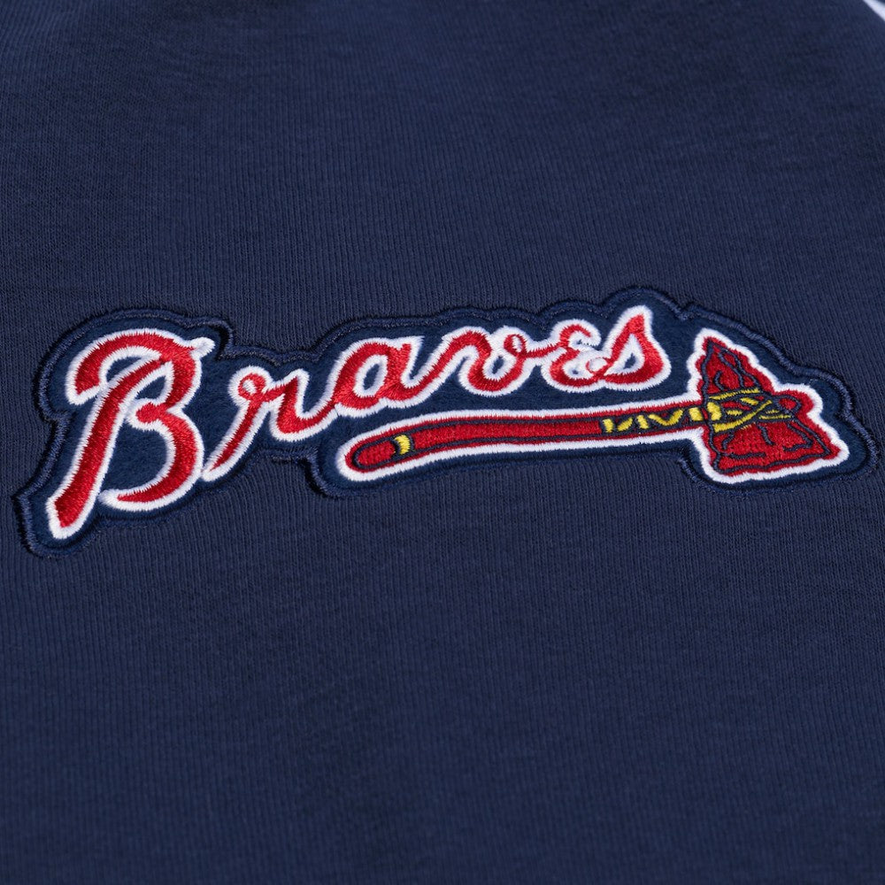 Navy Atlanta Braves Mitchell & Ness Women's Pep Rally Sweatshirt