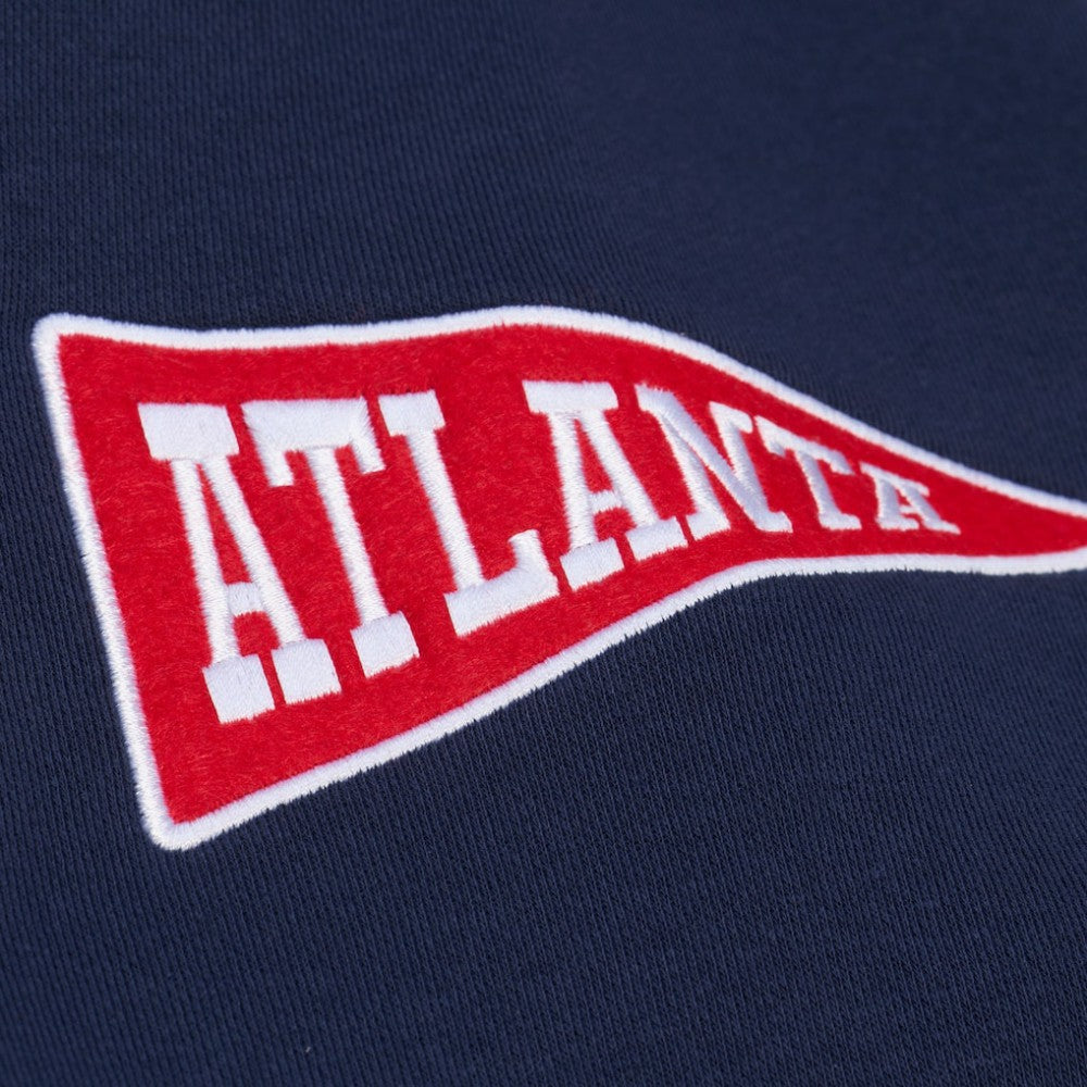 Navy Atlanta Braves Mitchell & Ness Women's Pep Rally Sweatshirt