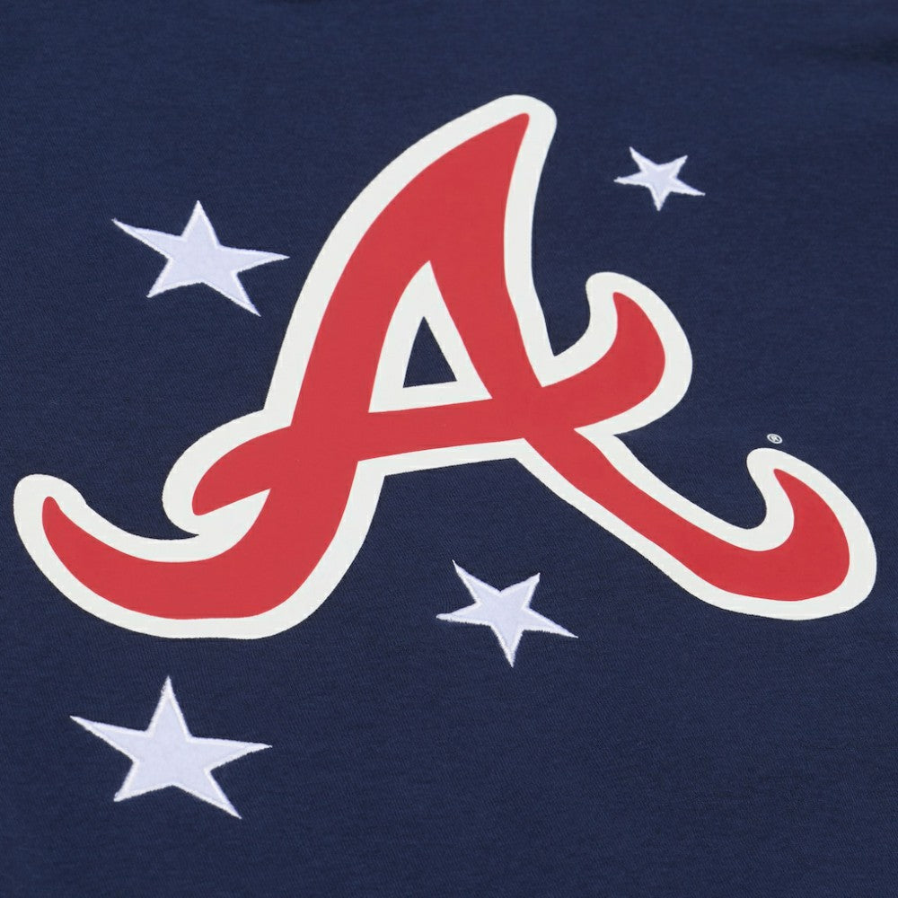 Navy Atlanta Braves Mitchell & Ness Women's Pep Rally Sweatshirt
