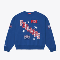 Royal Philadelphia Phillies Mitchell & Ness Women's Pep Rally Sweatshirt