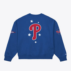 Royal Philadelphia Phillies Mitchell & Ness Women's Pep Rally Sweatshirt
