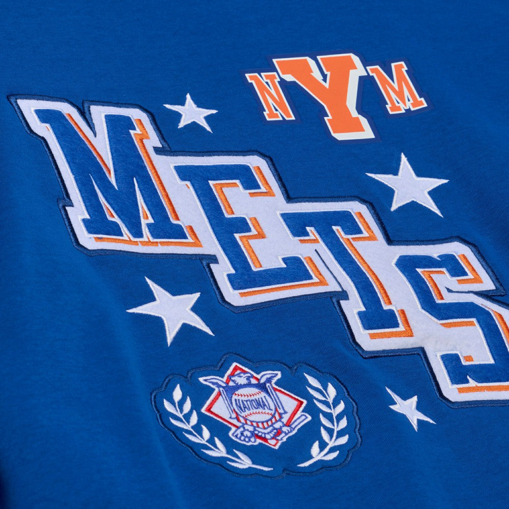 Royal New York Mets Mitchell & Ness Women's Pep Rally Sweatshirt