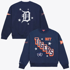 Navy Detroit Tigers Mitchell & Ness Women's Pep Rally Sweatshirt