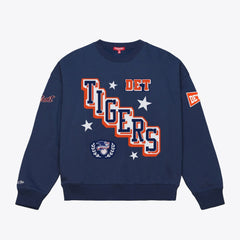 Navy Detroit Tigers Mitchell & Ness Women's Pep Rally Sweatshirt