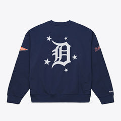 Navy Detroit Tigers Mitchell & Ness Women's Pep Rally Sweatshirt