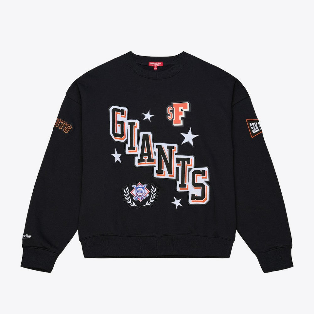 Black San Francisco Giants Mitchell & Ness Women's Pep Rally Sweatshirt